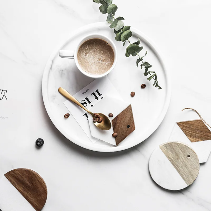 Скандинавская винтажная мраморная текстура поднос для западного стейка