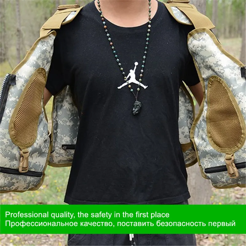 Мужской жилет для рыбалки водной и спортивной безопасности спасательный из пены