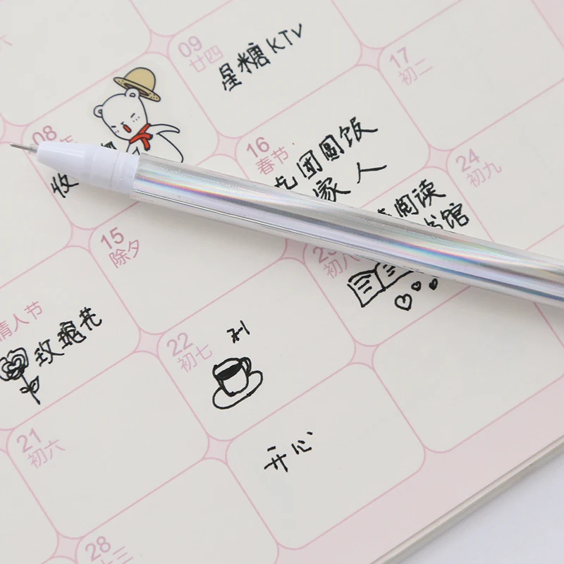 JIANWU 4 шт./компл. Модный Стиль dazzle Цвет гелевая ручка набор лазерный материал