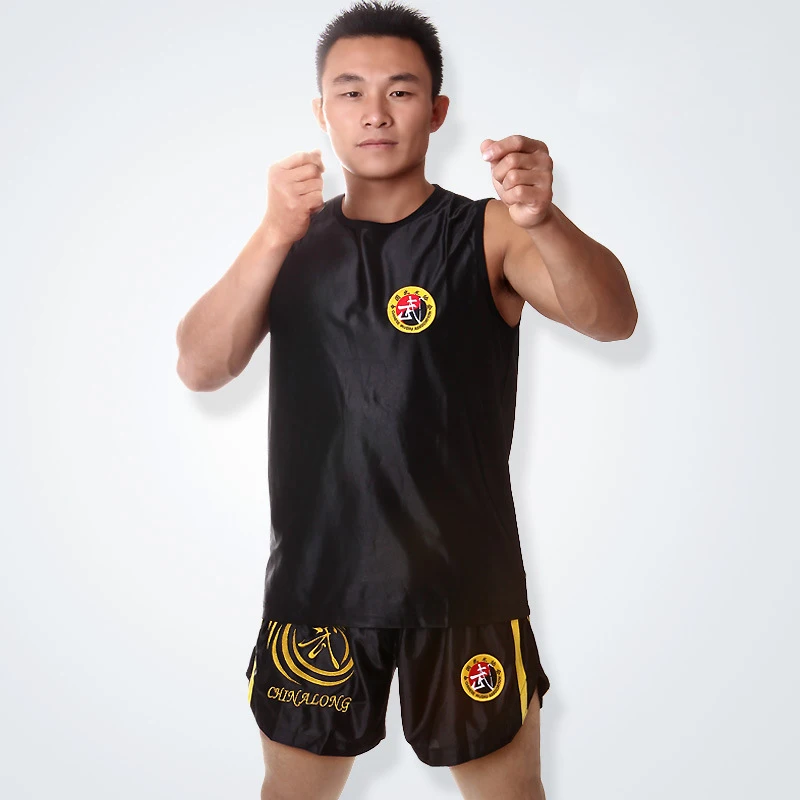 Мужской спортивный костюм с вышивкой дракона Санда вушу Муай Тай боксео ММА