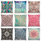 Декоративная подушка для дивана, с изображением цветов, алмазных каракулей, ботанической геометрии, мандалы, декоративные узоры, горячая Распродажа бохо