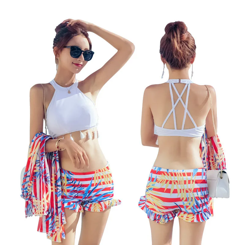 NAIDEY/купальный костюм из трех предметов Новинка Купальный с принтом в виде