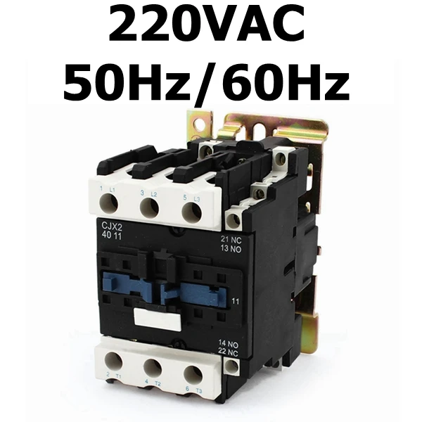 220VAC 3 фазы 3 P 1NC 1NO Номинальная 40A двигатель Магнитный стартер контактор переменного тока 24 В 36 В 220 В 380 В катушка вольт din-рейка 40a контакты реле - Цвет: 220VAC
