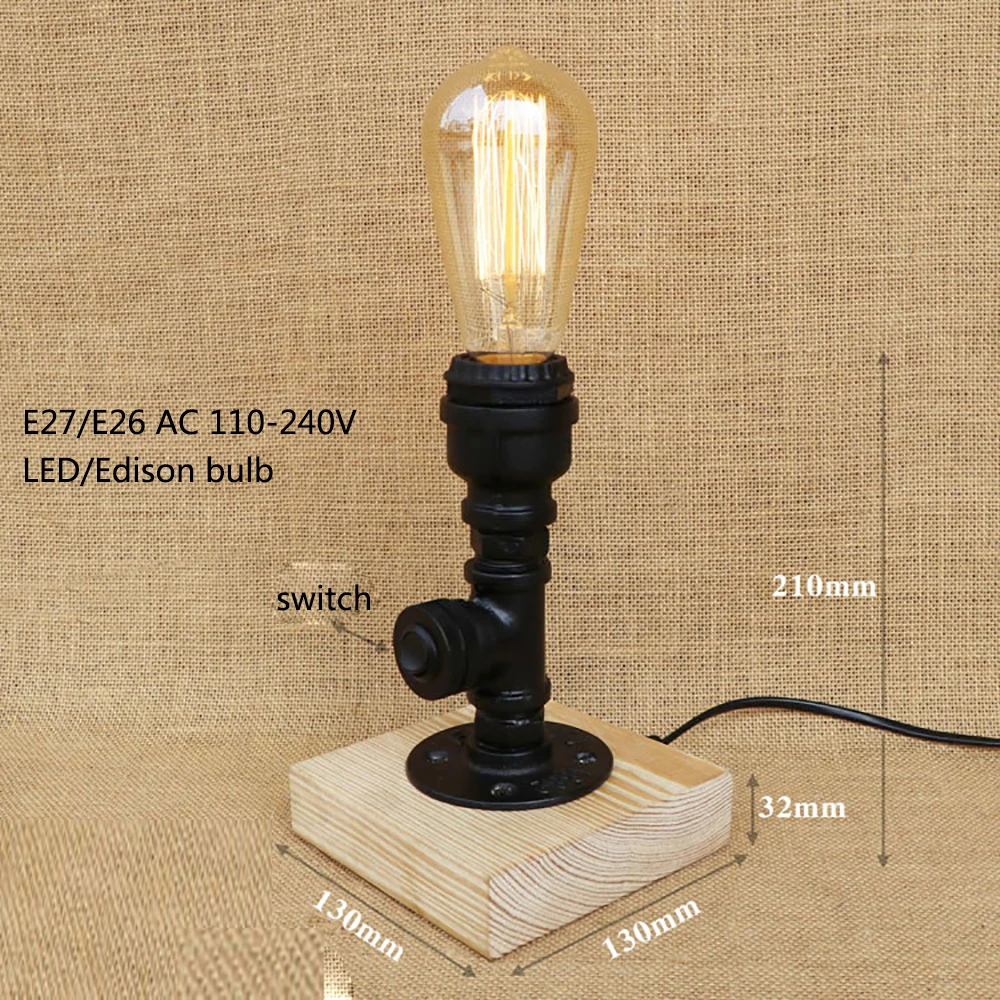 Винтажная черная мастерская в стиле ретро настольная лампа стимпанк с