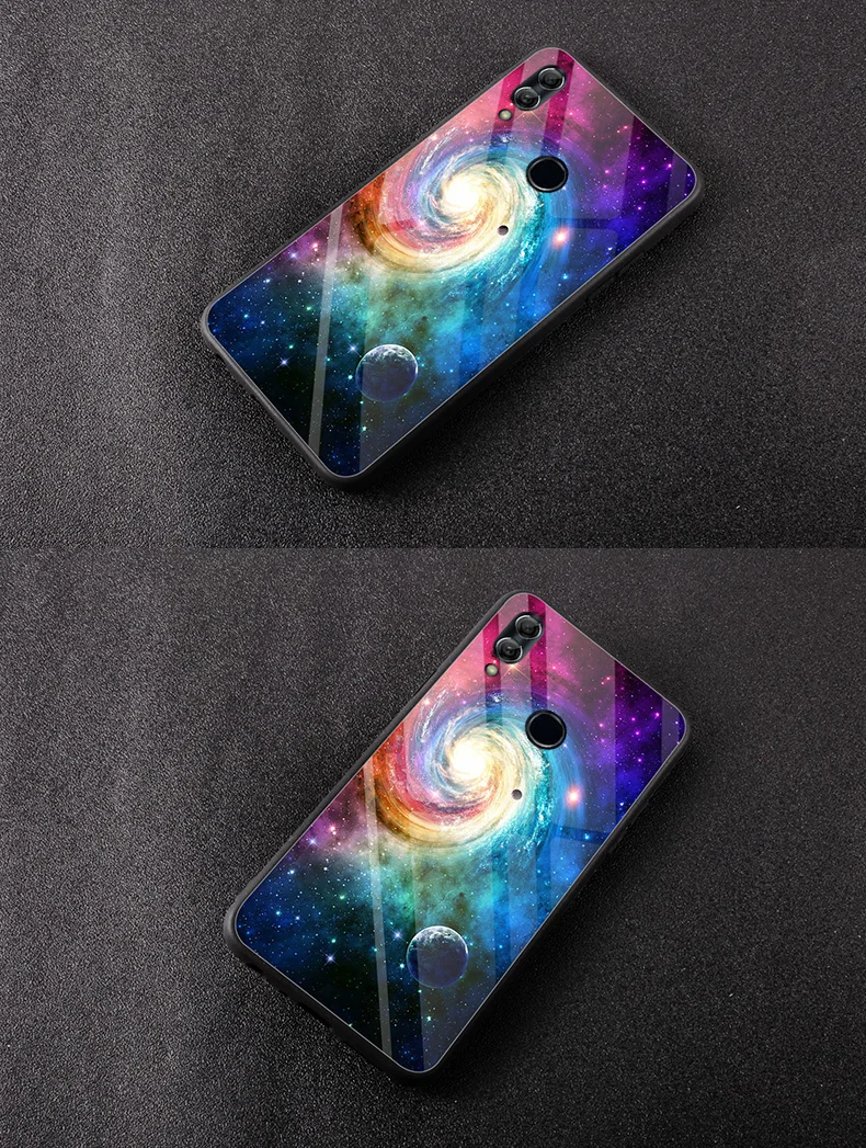 Роскошный стеклянный чехол для huawei Honor 8 9 10 Lite, задняя крышка с изображением звездного неба для huawei Honor 8 Pro V9 V8 V10 View 10, чехол