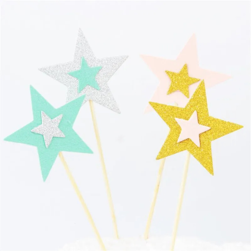 5 шт./лот блестящий топ для кекса детского душа мороженого торта свадьбы детей дня