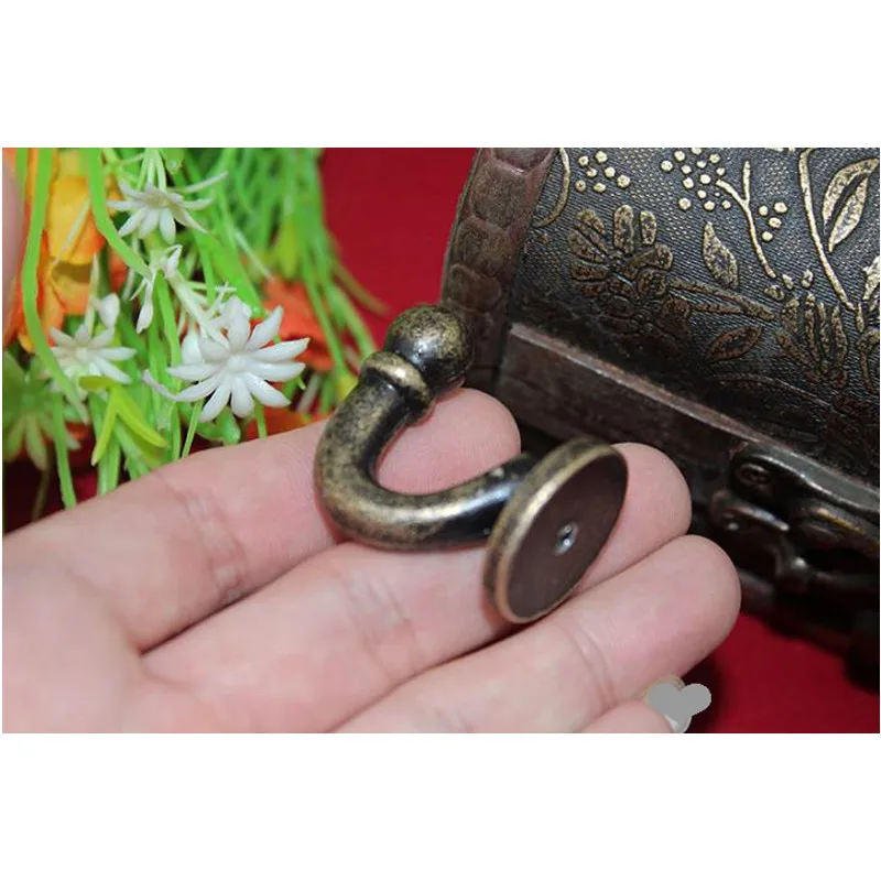 Zinc Alloy Wall Hooks Clothes Hat Bathroom Apartments Hook With Screws 37*24mm 10Pcs |