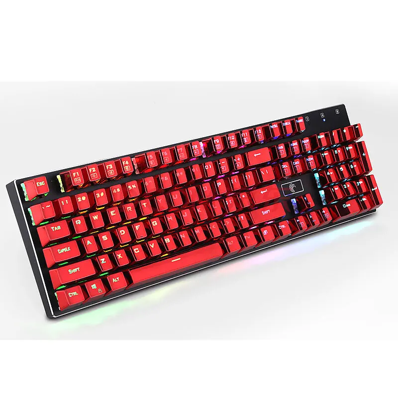 Набор ключей Overgild для механической клавиатуры Cherry MX, 104 клавиш, двойная съемка, металлические цветные колпачки для ключей, инструмент для удаления ключей