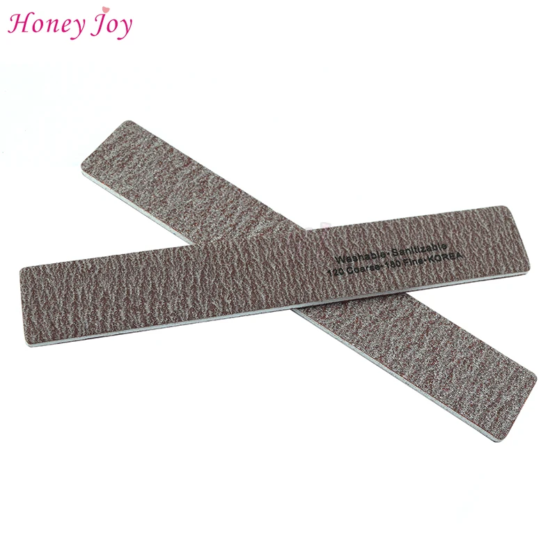 

2pcs/lot Nail File Double Grit 120 Coarse/180 Fine Sanding Buffer Block Pedicure Manicure Buffing Polish Beauty Tools Brown