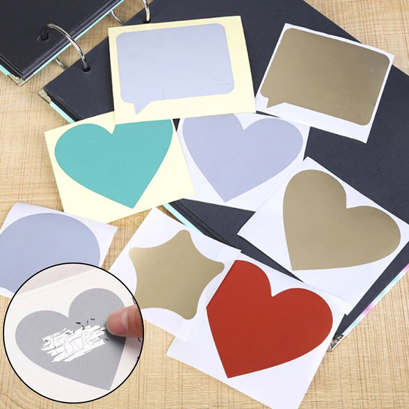 

Vintage DIY Valentine's Day Postcards Coating Scratch Cards Message Hidden Surprises Scratch Sticker Postcards Set Drawing Toy