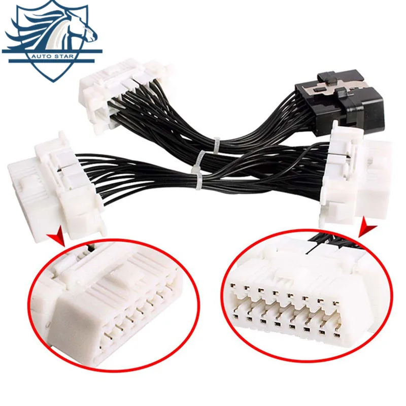 Удлинительный кабель OBD2 один 16Pin мужской порт для Dual 16 Pin женский Автомобильная