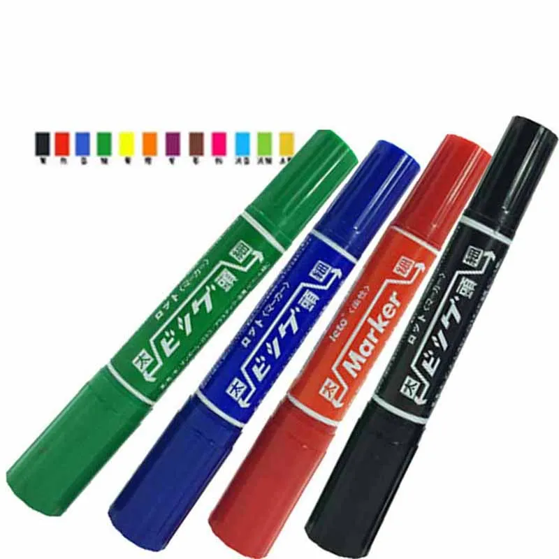 12 цветов масляная ручка большая двойная головка рекламная поп специальная цвет