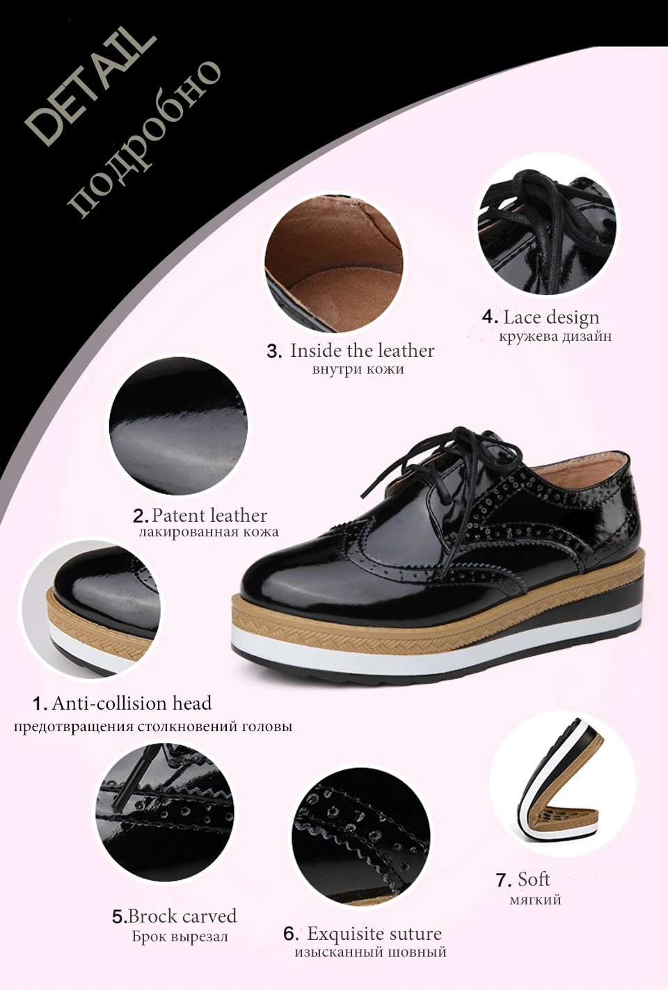 Spring Creeper Women Shoes Patent Leather Platform Shoes Women Flats Fashion Loafers Women Brogues Shoes Oxford Footwear