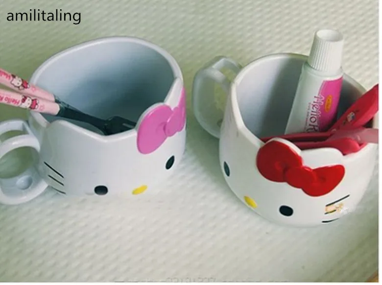 Новинка кружка Hello Kitty чашка с полосками молочная стакан на краску ручкой