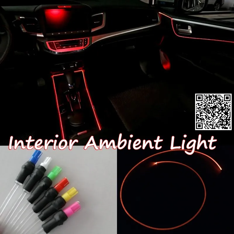 

For VW Volkswagen Jetta Lamando Car Interior Ambient Light Panel illumination For Car Inside Cool Strip Light Optic Fiber Band