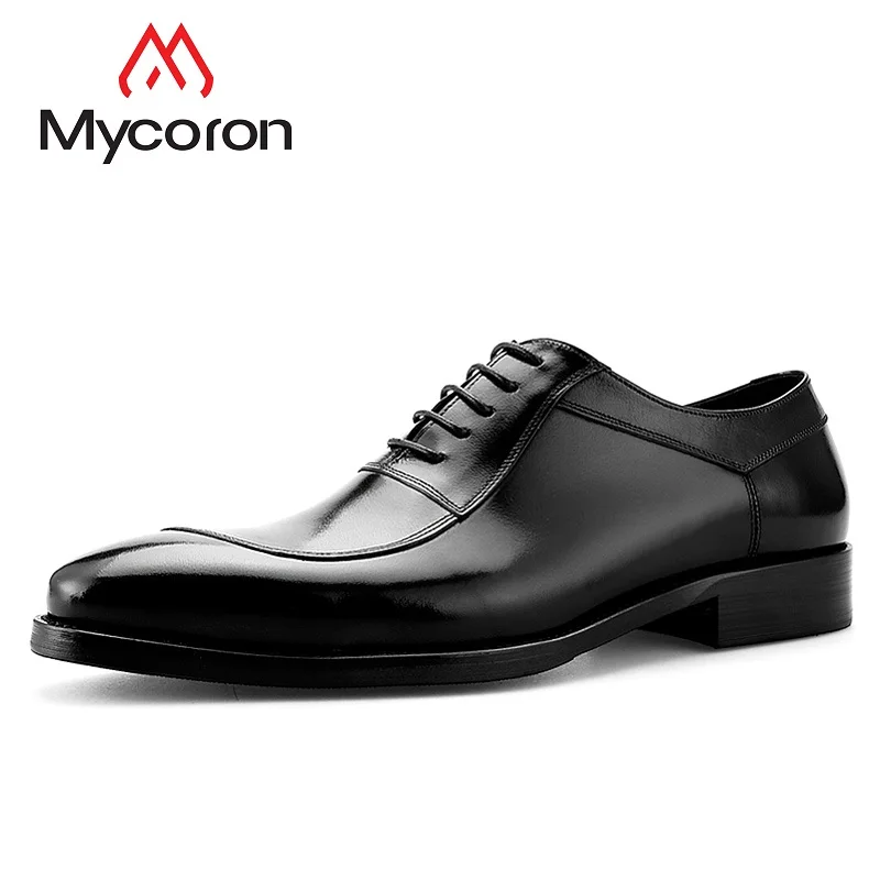 MYCORON 2018 кожа повседневные мужские ботинки для мужчин острый носок удобные