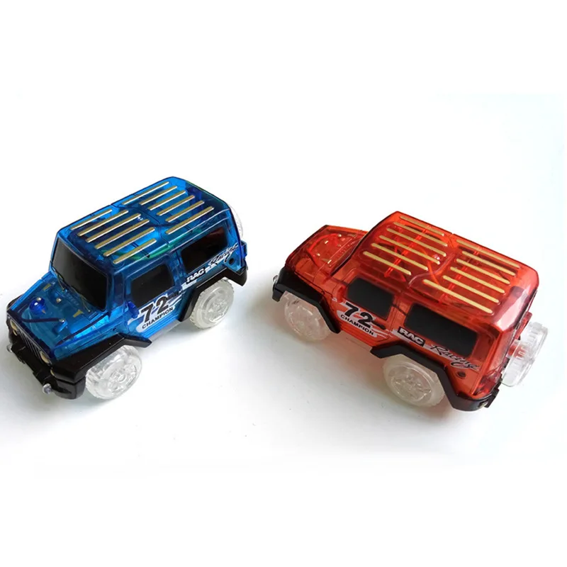

100pcs Magic Tracks Electronics Car Toys With Flashing Lights Fancy DIY Toy cars For Kid Magic Tracks parts Car holiday gift