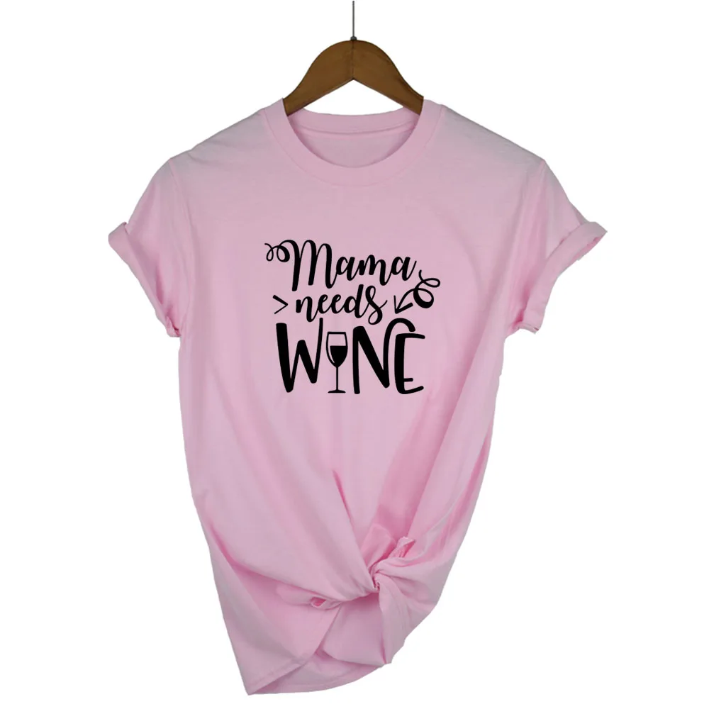 Mama needs wine футболка летняя новая модная женская футболка подарок для мамы футболки топы слоган забавная футболка