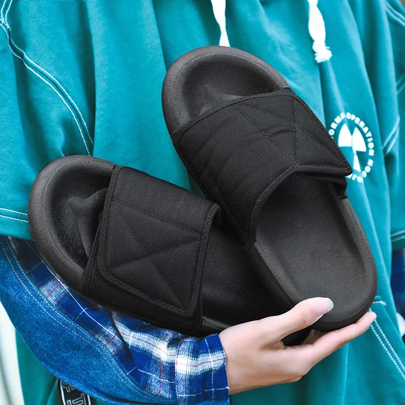 Мужские сандалии на плоской подошве нескользящая обувь летняя пляжная для