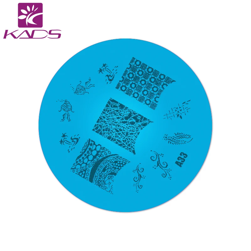 KADS А33 Пляж Дизайн Ногтей Штамповки Рыбы и Кокосовая Пальма Nail Art Польский Плиты DIY