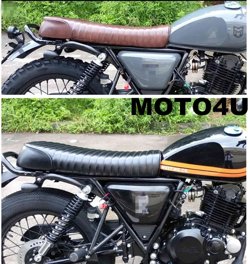 MOTO4U универсальные сиденья для кафе гонщика мотоцикла полосатые шовные подушки