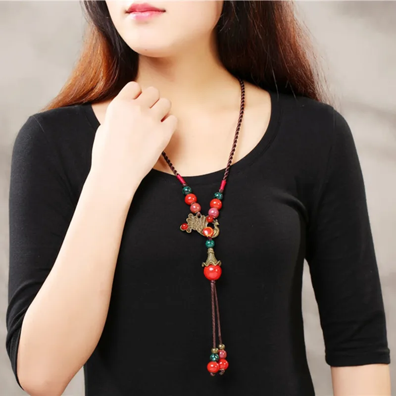 Длинное ожерелье для женщин Ювелирные Изделия подарок керамические аксессуары