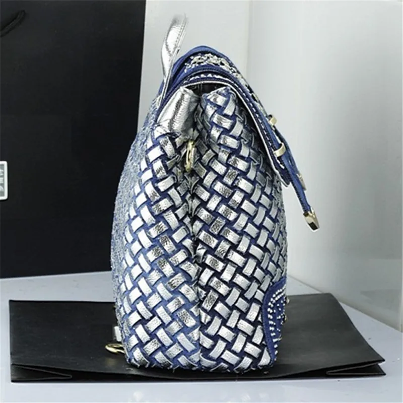 AOTIAN 2017 Мода Мягкие Повседневная Джинсовая Алмазов Рюкзаки Женщины Сумка