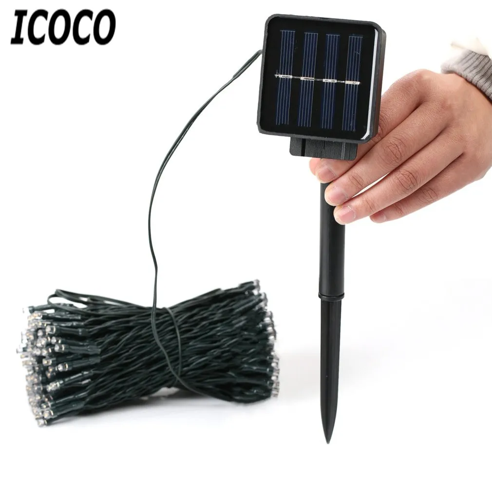 ICOCO новый дизайн на солнечных батареях 100LED водонепроницаемый медный провод