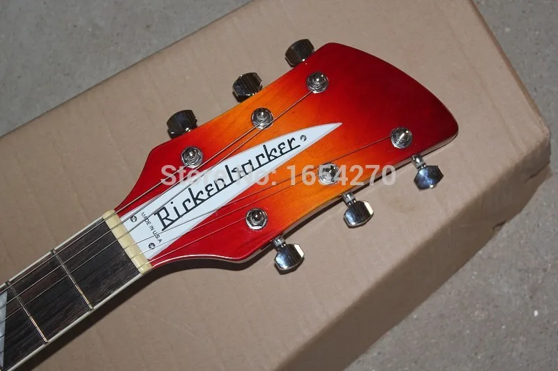 Free shipping Top Quality Rick Semi-Hollow Sky Sunburst Ricken Guitar 3 Pickups R Tremolo Electric In Stock 150604 | Спорт и