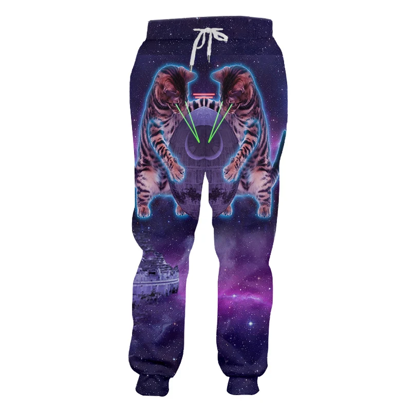 OGKB New Hip Hop Pants Men Animal Sweatpants 3D Print Cat Galaxy Space Joggers Sweat Long Trousers Clothing Homme | Мужская одежда