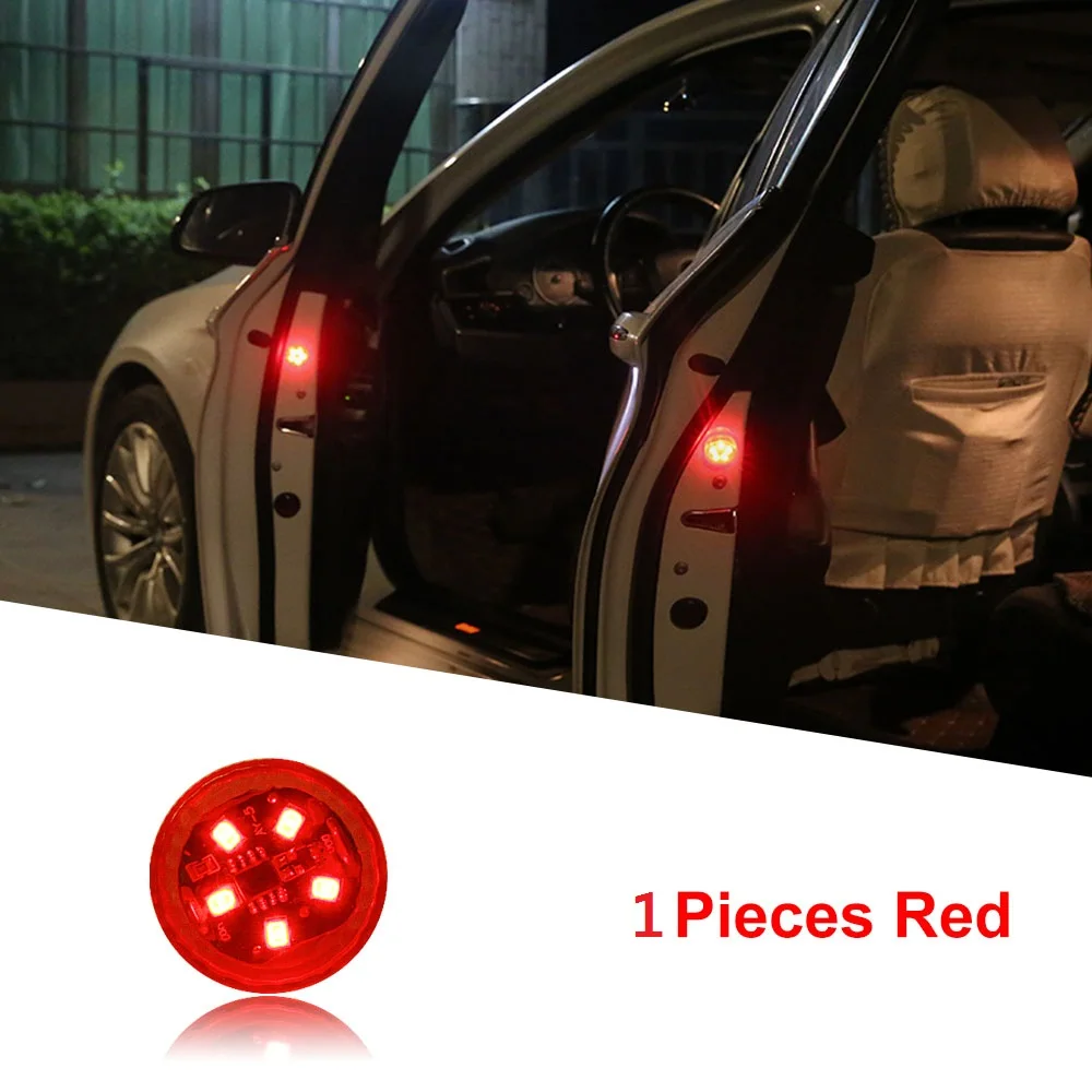 Red x 1 Lights Светодиодный предупреждающий свет для открывания двери автомобиля, беспроводной магнитный индукционный стробоскоп, мигающий, защита от столкновений сзади - Испускаемый цвет: Red x 1 Lights