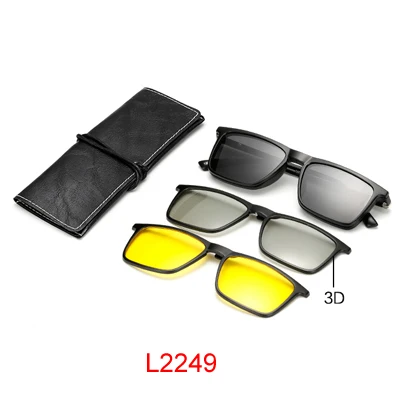 L2249 Ralferty, многофункциональные магнитные поляризованные солнцезащитные очки на застежке, мужские и женские, ультра-светильник TR90, 3D, желтые очки ночного видения - Цвет линз: L2249
