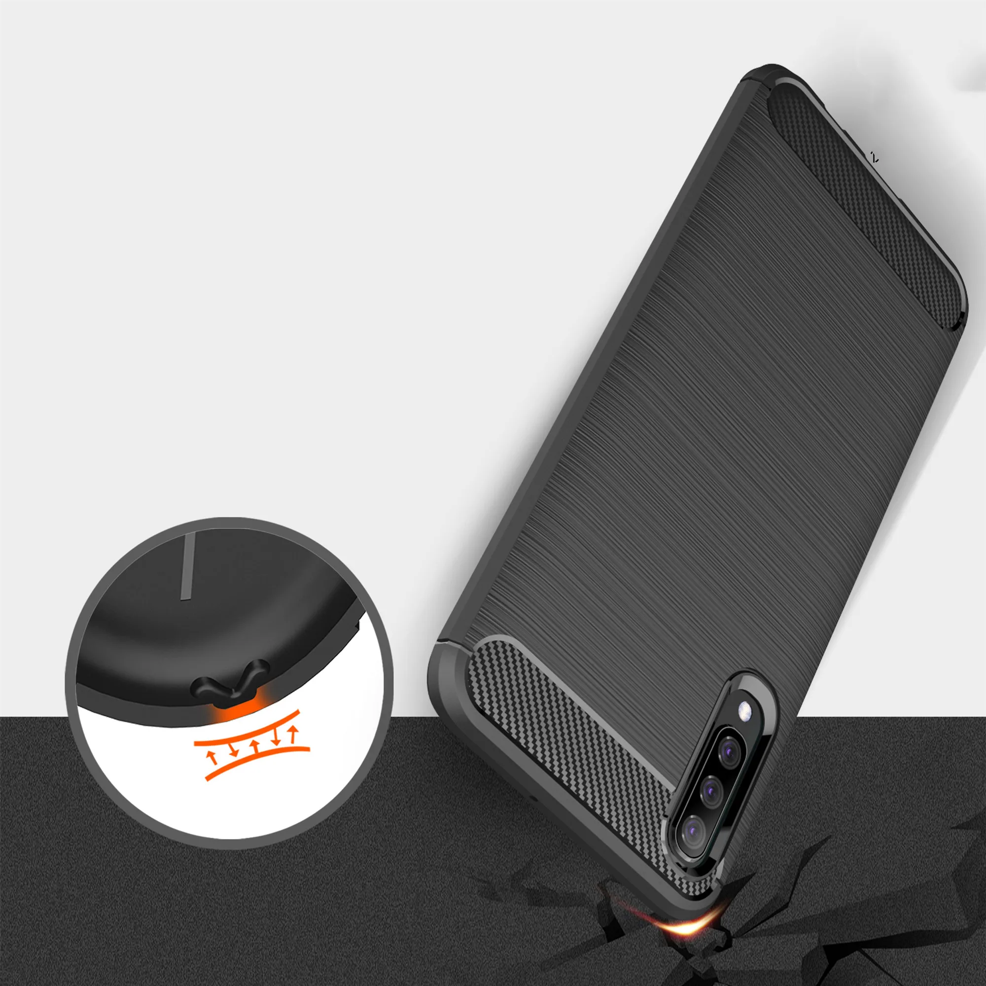 Carbon Fiber Protective TPU Silicone Back Cover For Samsung Galaxy A70 A60 A50 A40 A30 A20E A10E M40 M30 M20 M10 A8S A9S Cases |