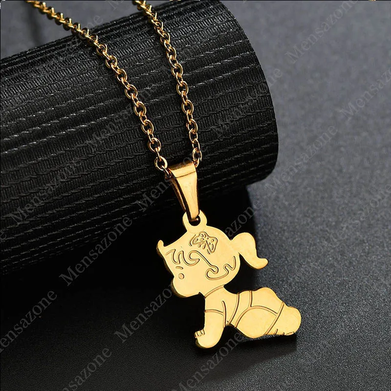 MENSAZONE High Quality Cute Baby Pendant Necklace Stainless Steel Lovely Little Girl Kids Birthday Gift | Украшения и аксессуары