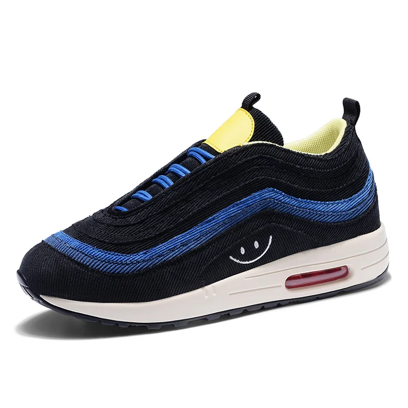 Мужская обувь для бега, новинка, радужные цвета, обувь Balenciaca Max and Air 97, Flyknit носок, кроссовки унисекс, кроссовки, Сникеры - Цвет: Черный