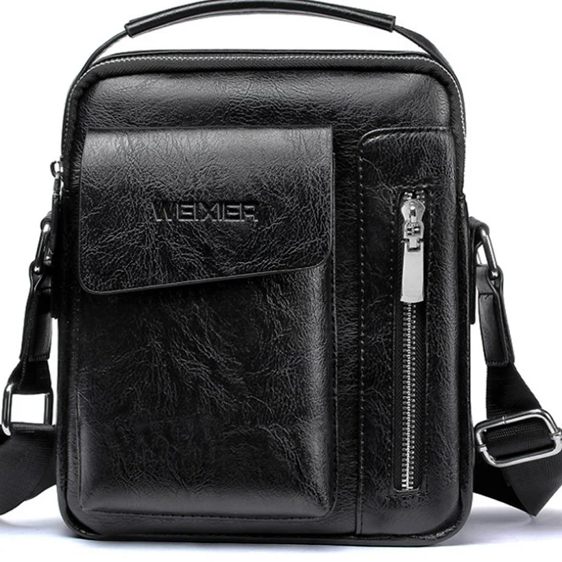 handbag Man Messenger Bag 2 Set Men Pu Leather Shoulder Bags Business Crossbody Casual Bag Famous Brand small black briefcase
