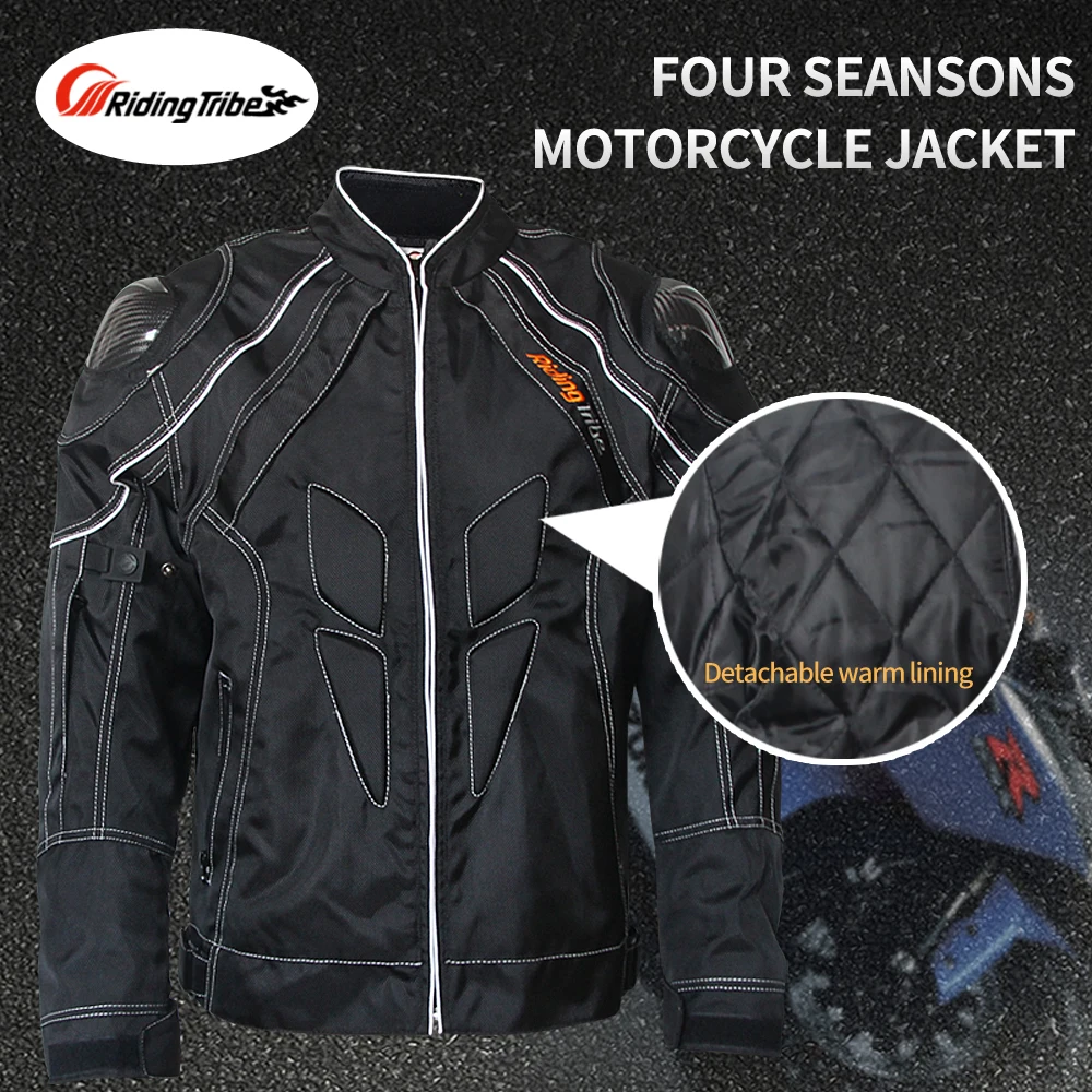 

Riding Tribe Motorcycle Men's Jacket Full Season Detachable Warm Liner Motocross Protective Gear Clothing Off-road Racing Coat