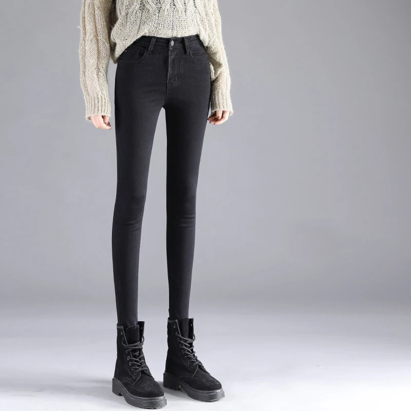 Обтягивающие джинсы для женщин с высокой талией узкие брюки-карандаш новинка 2020