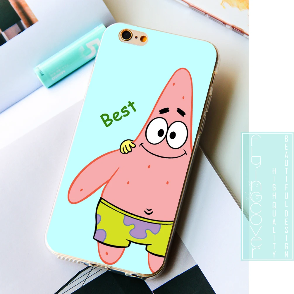 Funda Губка Боб BFF лучший друг Прозрачный Мягкий ТПУ силиконовый чехол для iPhone X 7 8 Plus