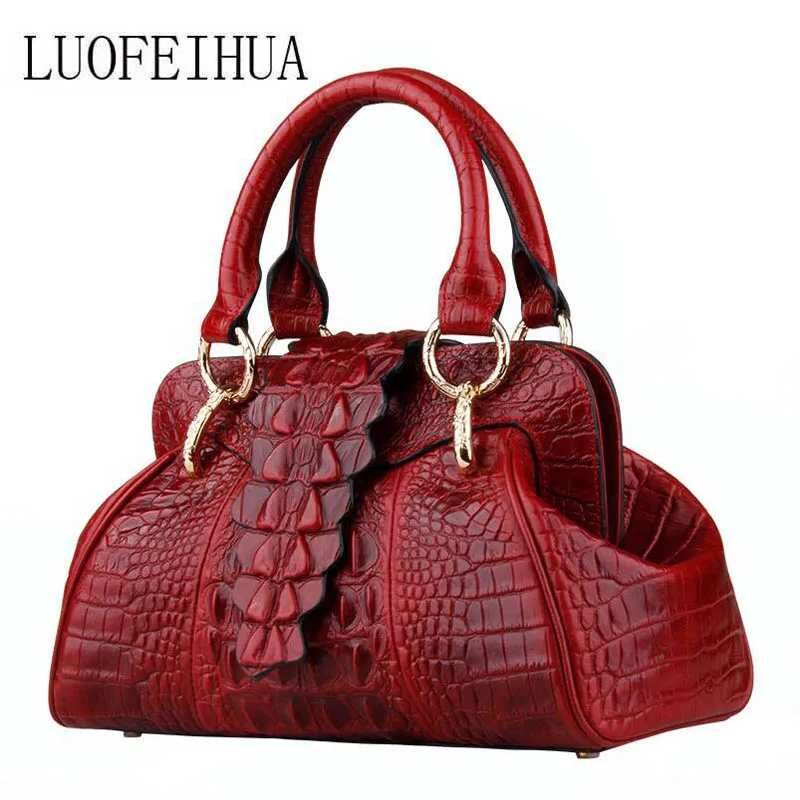 Женские сумки из натуральной кожи 2019 новые роскошные с крокодиловым узором