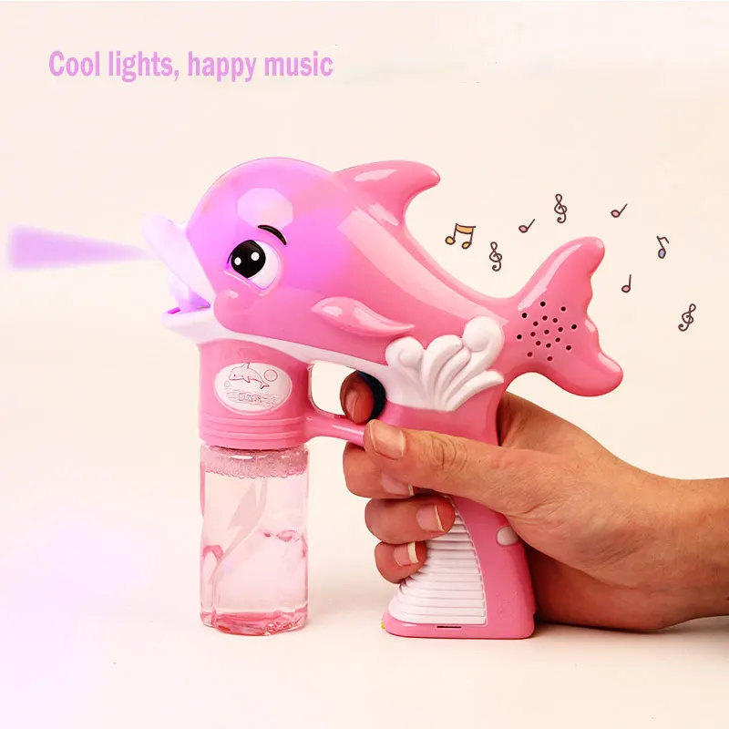 

Dolphin Fully-Automatic Flashing Bubble Music Blowing Machine Toy Colorful Soap Kid Bubbles Toys For Children