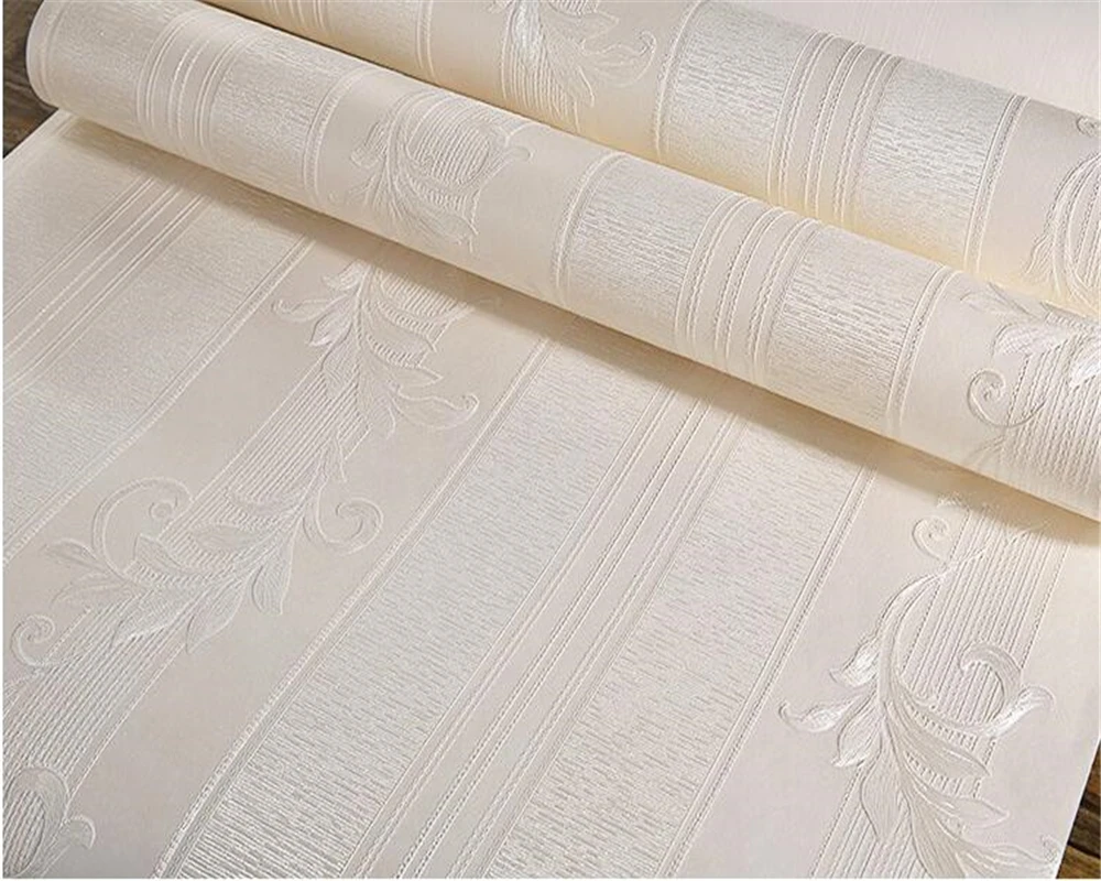 

beibehang Precision pressed non-woven wallpaper roll simple European vertical bar home interior 3D bedroom mural 3d wallpaper
