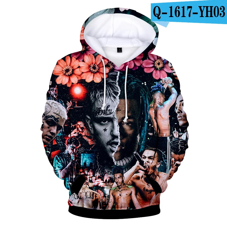 Бежевый XXXtentacion and lil peep толстовки с 3D принтом толстовки Харадзюку Женская/Мужская Уличная одежда с длинным рукавом хит-хоп Уличная одежда - Цвет: Бежевый