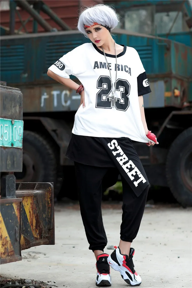 

Short-sleeved T-shirt Harajuku style 23rd boutique women's tide brand cotton baseball uniform hip-hop rock large size shirt