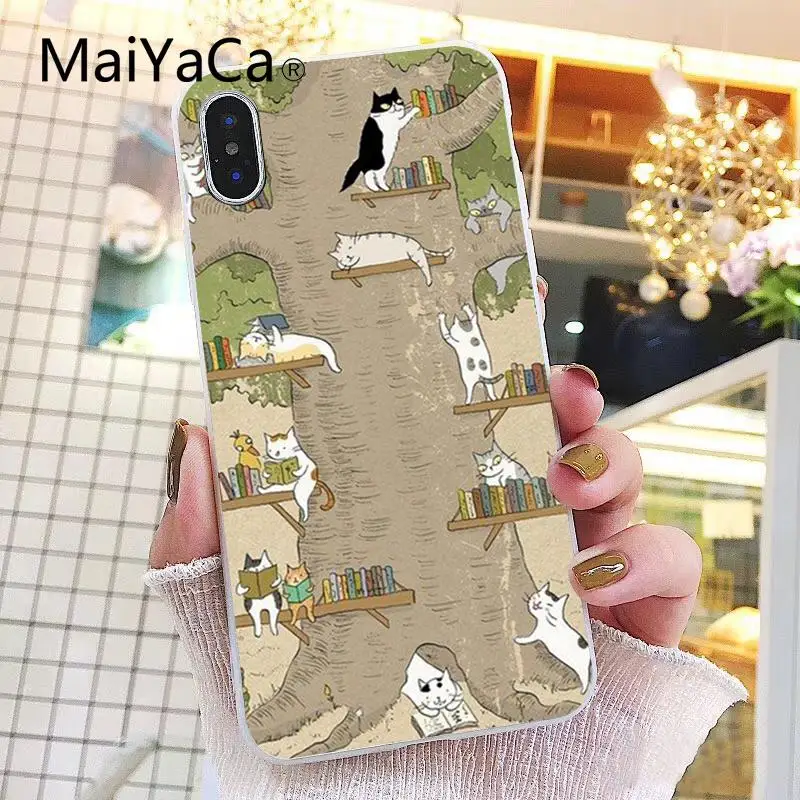 Чехол Maiyaca с японским рисунком кота для iPhone 8 7 6 6S Plus 5 5S SE XR X XS MAX | Мобильные