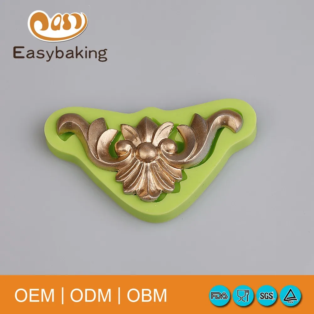 

European Style Silicone Mold for Wedding Cake With Flowers Shape Baroque Design Mould