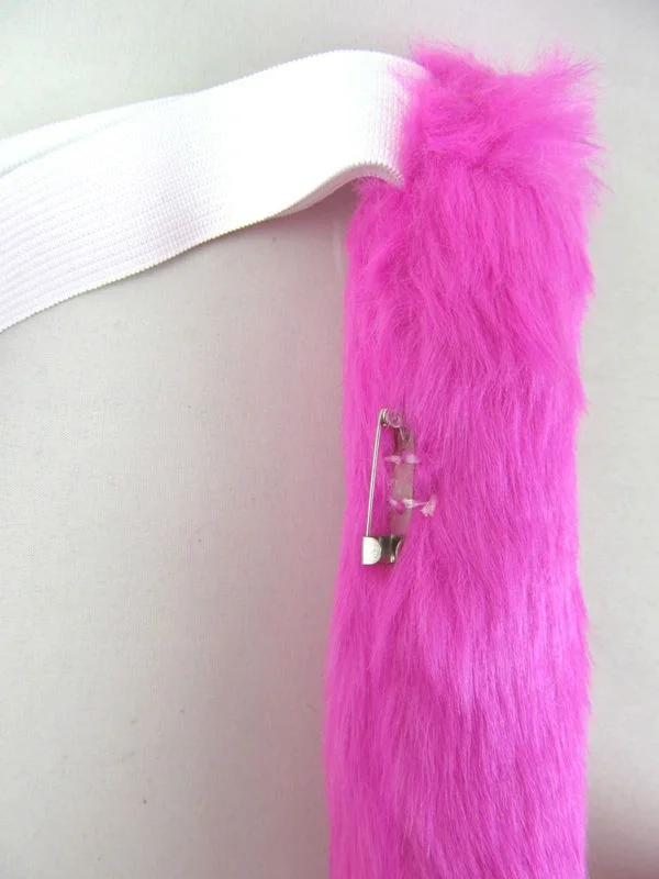 50 см ярко розовый косплей костюм с кошачьими ушками кота плюшевый хвост аниме