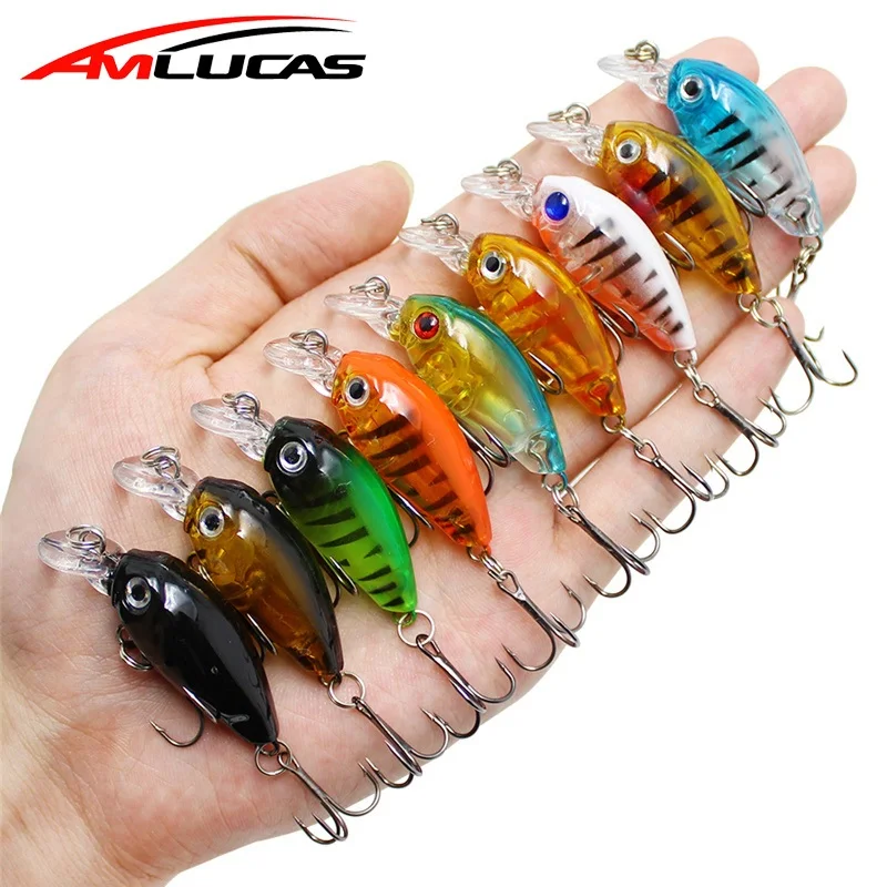 Amlucas Крэнкбейт мини 4 5 см 1g пухлые Спиннер Topwater приманка искусственная жесткая