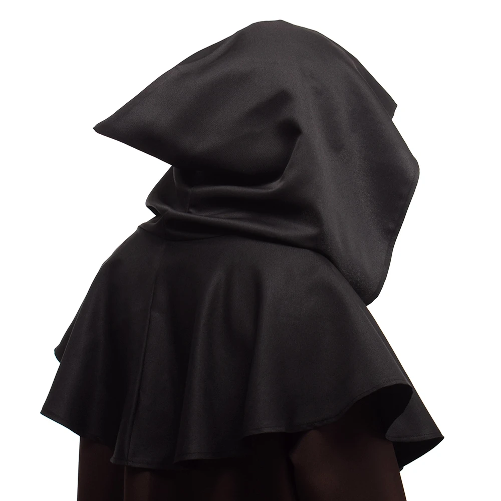 Medieval Priest Monk Costume Shawl Hooded Cape Renaissance Wicca Pagan Capelet LARP Mantle Cowl Hat Fancy Dress Cosplay Cross