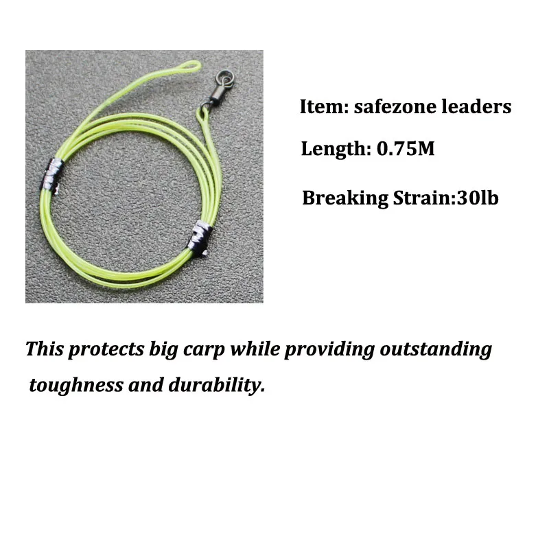 Вертлюжное кольцо SafeZone Leader 30IB для ловли карпа рыболовная снасть Flurocarbon Leadcore с